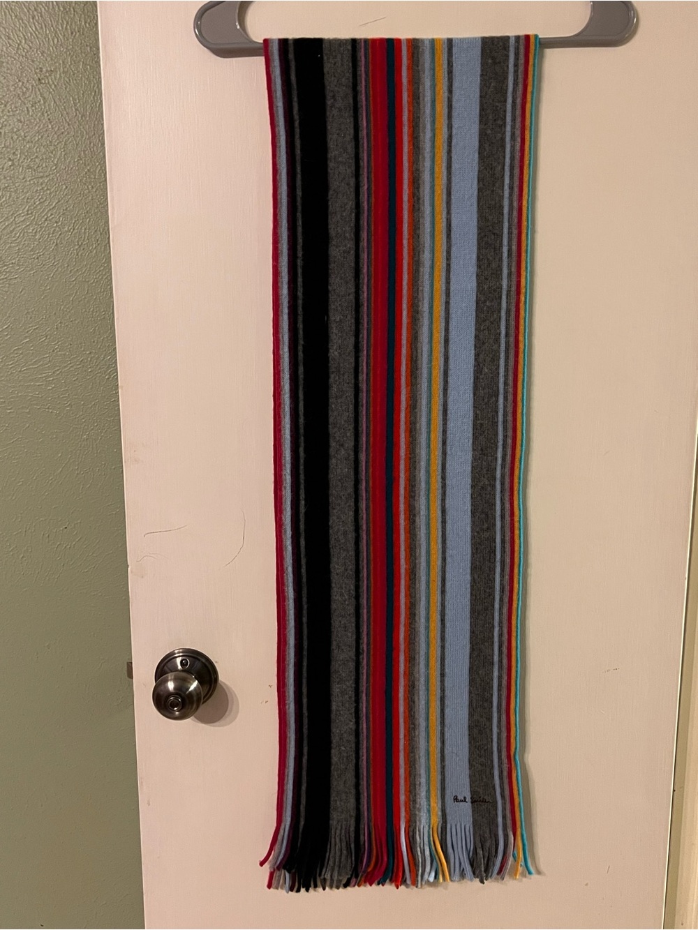 Paul Smith Luxury Multi Stripe New Wool Muffler Scarf 20 X 70 In. Germany  EUC